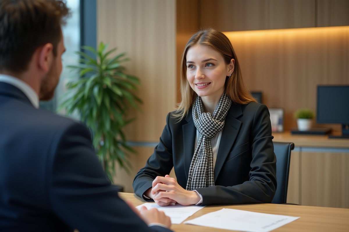 Jeune femme professionnelle consultante en banque
